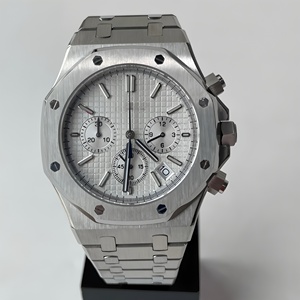 นาฬิกาโมดิฟาย Hercules พร้อมโลโก้แบบกำหนดเอง เครื่อง Seiko NH35  หน้าปัดโครโนกราฟสีเงินขาว เครื่อง VK63 - Product Image 1