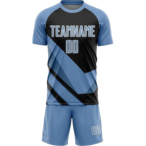 Latest Style Soccer Uniform Set for Adult Men Short Sleeve 100% Polyester Breathable Anti-Bacterial High Quality Customizable - Product Image 1