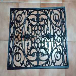 Tapis de porte en caoutchouc et fer forgé, antidérapant, pour extérieur, décoratif, lavable, facile à nettoyer - Product Image 1