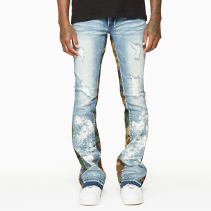 Jeans pour homme sur mesure, haute qualité, style streetwear vintage, confortables, avec poches et fermeture boutonnée. - Product Image 1