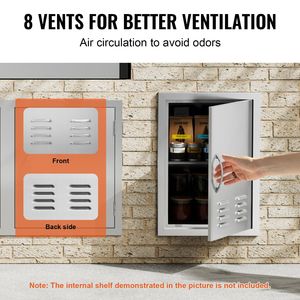 Maniglia verticale singola per porta da cucina esterna in acciaio inossidabile da 17W x 24H pollici, per accesso BBQ, ricambi e accessori per mobili - Product Image 2