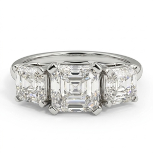 แหวนหมั้นเพชรเพลตตินั่ม PT950 น้ำหนัก 2.02 กะรัต ทรง Asscher Cut เพชรเพาะเลี้ยงสำหรับผู้หญิง เครื่องประดับหรูหรา - Product Image 1