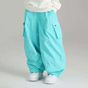 Pantalon cargo oversize tendance pour enfants, coupe ample, jambe large, style hip-hop streetwear, unisexe, pantalon parachute baggy pour enfants - Product Image 1