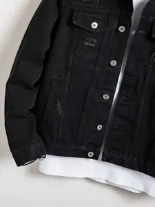 High-quality XMA Fashionable Breathable Spring Hip Hop Style Washed <b>Denim</b> <b>Jackets</b> Tops Regular Fit Button Fly Both Men Women - Product Image 6