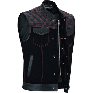 Gilet de motard personnalisé en cuir véritable pour homme, gilet matelassé de club moto, gilet zippé en cuir de vachette premium - Product Image 4