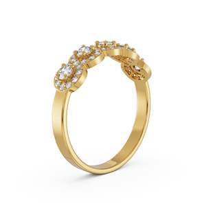 Anillo de Compromiso y Boda de Lujo con Múltiples Piedras de Moissanita, Chapado en Oro Rosa, con Diseño de Halo Floral y Pavé Brillante - Product Image 5
