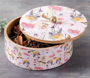 Boîte à épices indienne de haute qualité, artisanale, en bois, imprimée par transfert, écologique, résistante à la poussière, compatible lave-vaisselle - Product Image 6