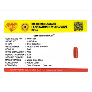 Loose Red Coral Gemstone 7.05 Carat Oval Cut Calibrated for Fine Jewelry - Product Image 4