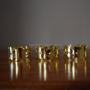 Rond de serviette au design unique en acier inoxydable avec argenterie finie, parfait pour les accessoires de mariage, d'hôtel et de restaurant - Product Image 2