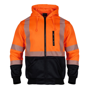 High Quality <b>Reflective</b> ANSI Class 1 Waterproof Safety Workwear Zipper Hoodie <b>Jackets</b> <b>Men</b> Security Long Sleeve Construction - Product Image 6