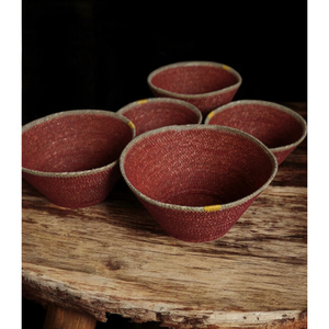 Bol de service en céramique bio fait main, forme rustique, bord ondulé, grès mat moucheté pour la vaisselle de cuisine moderne (vente en gros) - Product Image 6