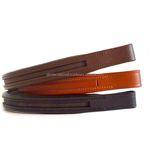 Empty Cahnnel Black Havana <b>Brown</b> & <b>Tan</b> Genuine Leather Horse Brow Band With extra Soft Cow Padding and Durable Stitching - Product Image 4