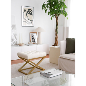 Premium Quality Iron Frame Fabric Seat <b>Stool</b> Durable Metal Base Upholstered Foot Rest Ottoman <b>Stool</b> for Home <b>Office</b> and Hotels - Product Image 6