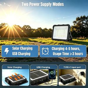 Lámpara de Trabajo LED Portátil con Energía Solar y Brillo Graduable para Obras y Emergencias - Product Image 3