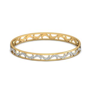 Solitairekart 1.35ct thiên lưỡi liềm tự nhiên Kim Cương <span class=keywords><strong>Bangle</strong></span> trong 14kt Vàng vàng-hi Màu sắc VS-SI rõ ràng 2.25 Kích thước - Product Image 1