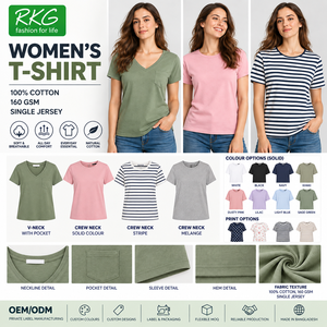 T-shirt uni à manches courtes et col rond surdimensionné en coton 100% écologique pour femmes - Product Image 2