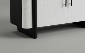 Aparador Moderno de 2 Puertas de Roble Macizo, Diseño Ecológico Multifuncional, Resistente al Agua, Almacenamiento para Sala de Estar, Puertas de MDF - Product Image 5