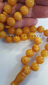 Résine ambre brillante Tasbih Misbaha 33 perles de prière chapelet islamique pour musulman Zikr Dhikr Subha Tasbeeh cadeau spirituel idéal - Product Image 2