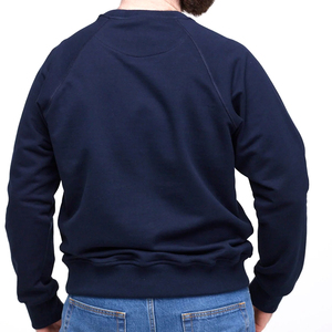 Sudaderas casuales de algodón 100% para hombre, color azul, novedad 2024, cuello redondo personalizado, sudadera para hombre, venta al por mayor, servicio OEM. - Product Image 5