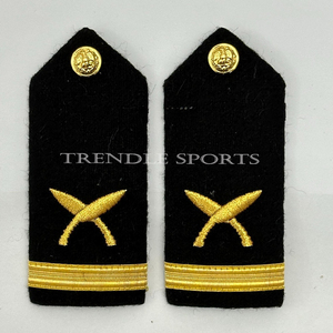 Correas de Hombro de Algodón Negro con Espadas Cruzadas Doradas y Rayas, Accesorios de Uniforme - Product Image 2