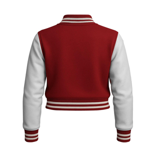 Veste universitaire unisexe personnalisée à prix de gros, entièrement brodée, col montant, logo frontal - Product Image 3