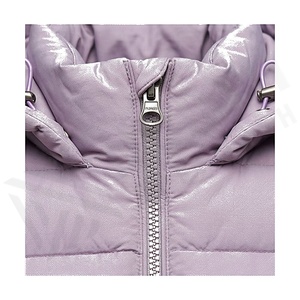 Hooded Quilted Waterproof <b>Bubble</b> Jacket Black Full Sleeve Winter Windproof Cotton Shell Knitted Fabric Polyester Filling Stand - Product Image 4