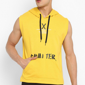 High Quality Wholesale Price <b>Men</b> <b>Sleeveless</b> Workout <b>Men</b> Hoodie High Quality Fabric <b>Men</b> Cotton Polyester <b>Sleeveless</b> Hoodie - Product Image 1
