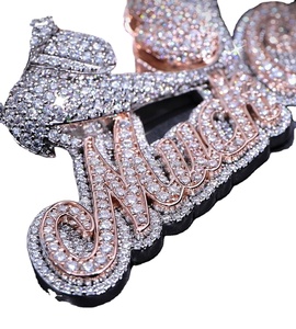 จี้ห้อยคอรูปกระต่ายน่ารักแบบเต็มเม็ดเพชร พร้อมรายละเอียดคมชัดและเพชรโมอิสซาไนต์ VVS  จี้รูปสัตว์แบบสั่งทำพิเศษ - Product Image 1