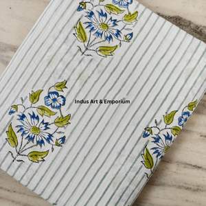 Tela de Algodón Cambray Estampada a Bloques 60x60, Tela de Algodón con Estampado Tradicional Jaipuri - Product Image 3