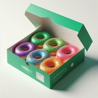 Carpeta de exhibición ecológica de materiales reciclados con relieve para donuts, pasteles, sushi y patatas fritas