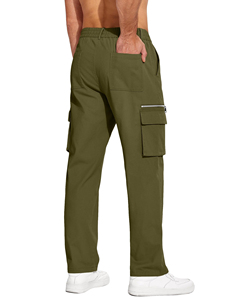 SANGLASPORTS Men's Midweight Casual Woolen <b>Cargo</b> Pants <b>Stretch</b> Fabric 100% Cotton Waterproof Quick Dry Breathable Elastic Waist - Product Image 3