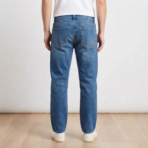 Jeans pour hommes à jambe droite, 14 oz, en coton, denim classique délavé, sur mesure, OEM, faible MOQ - Product Image 5
