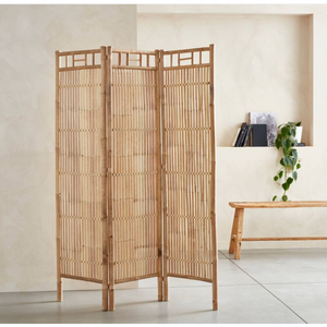 Natural Bamboo Freestanding Louver Room Divider Partitions <b>Screen</b> for Dining Room Folding Privacy Wall GIA NGUYEN - Product Image 1