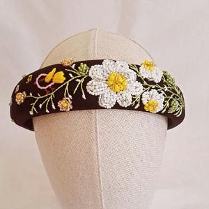 Latest <b>beaded</b> Elegant Trendy Beads Embroidery Hairband Custom Size Girls/Women Export Quality <b>Headband</b> in India - Product Image 5