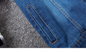 Outwear Male Cowboy Coats Spring Autumn <b>Mens</b> <b>Denim</b> <b>Jacket</b> Trendy Fashion Ripped <b>Denim</b> <b>Jacket</b> <b>Mens</b> Jeans <b>Jacket</b> - Product Image 3