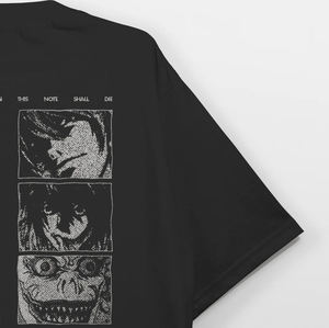 เสื้อยืดคอกว้างทรงหลวมลายพิมพ์ซับลิเมชั่นลายอนิเมะเดธโน้ต ผ้าถักเนื้อนุ่ม โพลีเอสเตอร์/คอตตอน เป็นมิตรต่อสิ่งแวดล้อม สำหรับผู้ชาย - Product Image 6