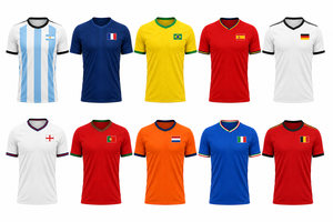 Camisetas de Fútbol Unisex de la Selección Nacional, Manga Corta, Corte Regular, Estilo Casual, Cuello Redondo, 100% Poliéster, Impresión Digital Frontal - Product Image 2