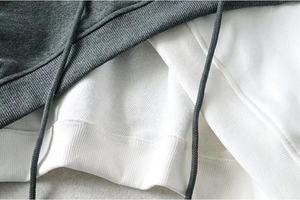 Women's Asymmetric Color Block <b>Cropped</b> Hoodie Long Sleeve Casual Sweatshirt Gray White Knitted Hooded <b>Top</b> Autumn Wear - Product Image 2