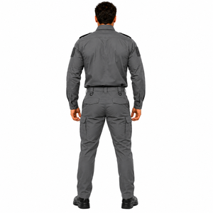 Ensemble uniforme de sécurité unisexe de haute qualité personnalisé, vêtements de travail professionnels, chemise à manches longues, pantalon cargo, couleur unie - Product Image 2