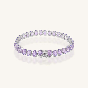 Pulsera de Amatista Rosa en Plata de Ley 92.5 KLSB-20640 - Product Image 3