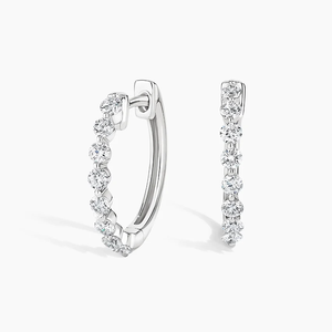 Pendientes de Aro de Oro Blanco con Diamantes para Mujer, Corte Brillante Redondo, Cultivados en Laboratorio, Color D, Certificados por IGI, Clásicos para Uso Diario - Product Image 3