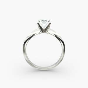 Bague de mariage solitaire en or blanc 18 carats avec diamant synthétique de 1,00 carat, clarté VS1, couleur F, taille brillant rond, certifié IGI - Product Image 3