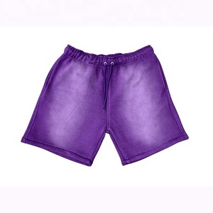 Pantalones cortos unisex personalizados Vintage lavado ácido 100% algodón pesado francés Terry Fleece High Street Casual Gym Running Fitness Raw Edge - Product Image 4