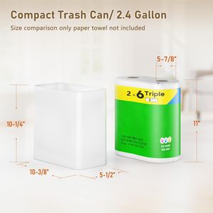 Cestino per Rifiuti in Acciaio Inox da 2,4 Galloni, Contenitore Sottile in Metallo per Ufficio, Camera da Letto, Cucina o Bagno - Product Image 3