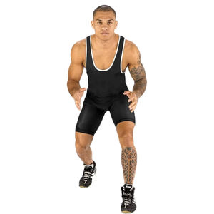 Men's Wrestling Singlet Sleeveless Crew Neck Fitted Spandex <b>Polyester</b> Moisture Wicking Breathable Quick Dry Adult Size - Product Image 3