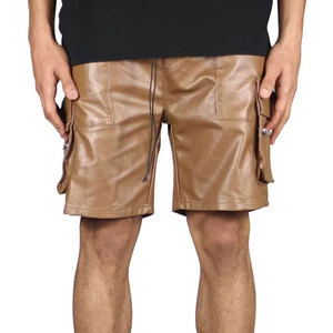 Shorts en cuir décontractés haut de gamme pour hommes avec surface lisse, coutures renforcées, légers et respirants pour une durabilité accrue - Product Image 1
