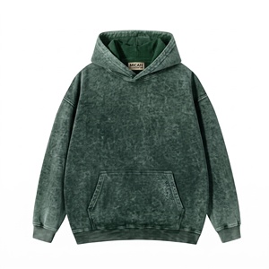 Sweat à capuche professionnel 100 % coton délavé à l'acide pour homme, style vintage streetwear, épais, respirant, 300g, coupe oversize - Product Image 5