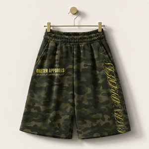 Men's <b>Camouflage</b> Bermuda <b>Shorts</b> Elastic Waist Printed Casual Sportswear Breathable Woven Cotton Lightweight Front Logo - Product Image 2