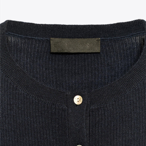 <b>Men's</b> Black Knitted <b>Cardigan</b> <b>Long</b> Sleeve Regular Fit Single Button Solid Color Autumn Wear - Product Image 4