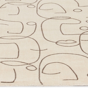 Tapis rectangulaire à motifs abstraits, moderne, en laine et polyester, tufté, résistant aux taches, pour salon - Product Image 3